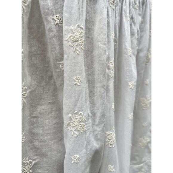 Free People Womens White Lace High Neck Embroidered Pleated Mini Dress Size XS - Picture 5 of 10